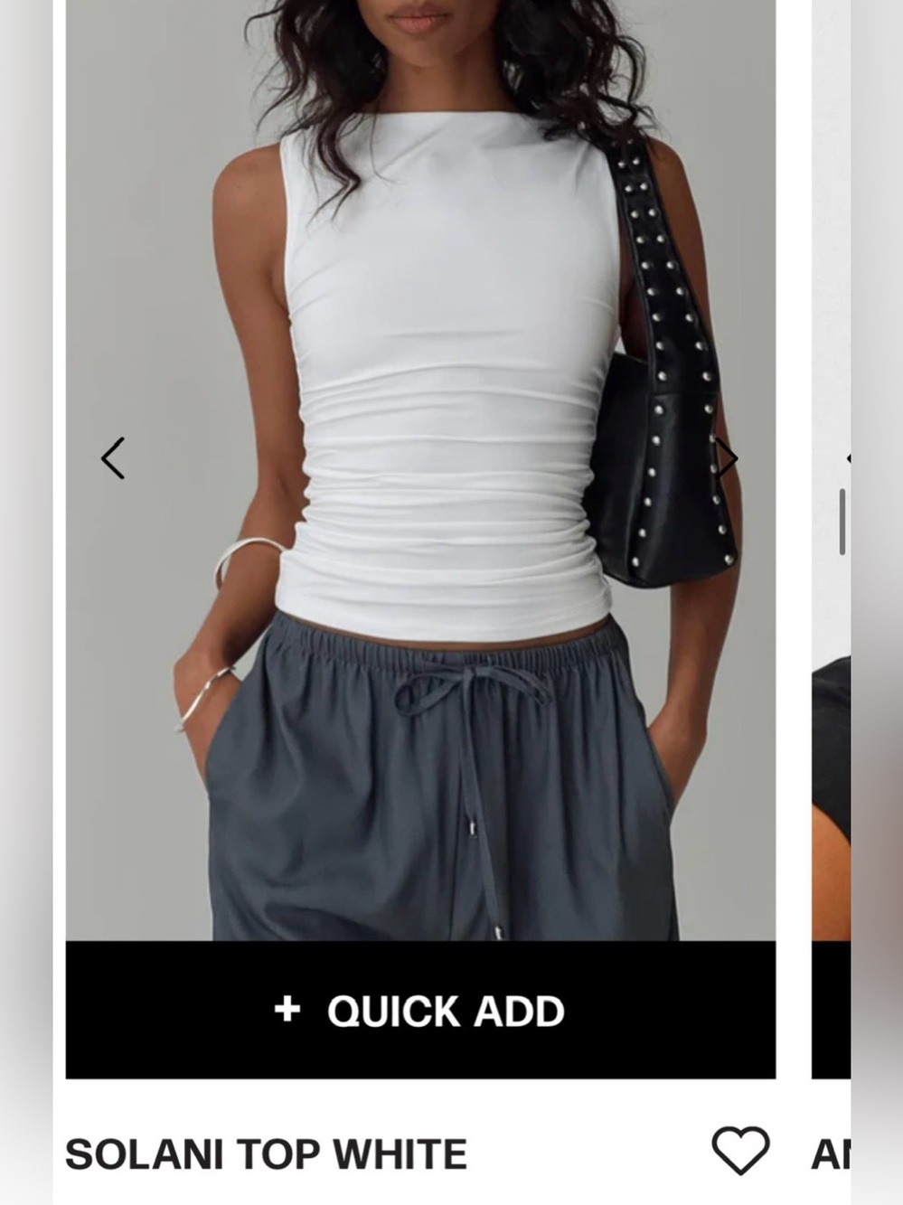 Princess Polly White Drape Neck Tank